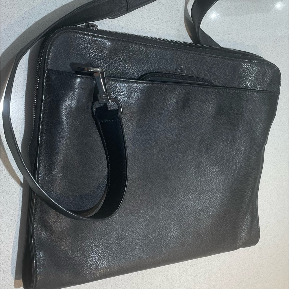 Authentic Gucci Vintage 2Way Briefcase Business Bag Black Leather - Rare Find